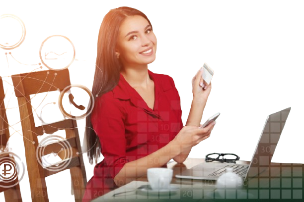 smiling woman with card mobile removebg preview smiling woman with card mobile removebg preview